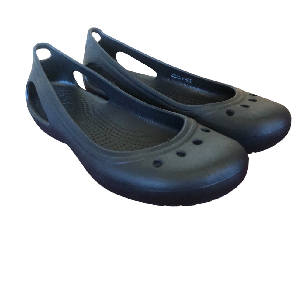 Crocs Kadee Ballet Flats Shoes Womens 7 Black Slip On Casual Comfort Travel Cute